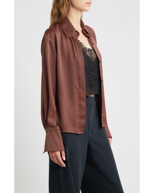 Rag & Bone Brown Button Front Camisole Blouse