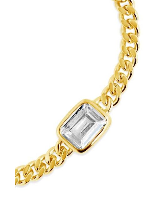 Sterling Forever Metallic Harper Cubic Zirconia Chain Bracelet