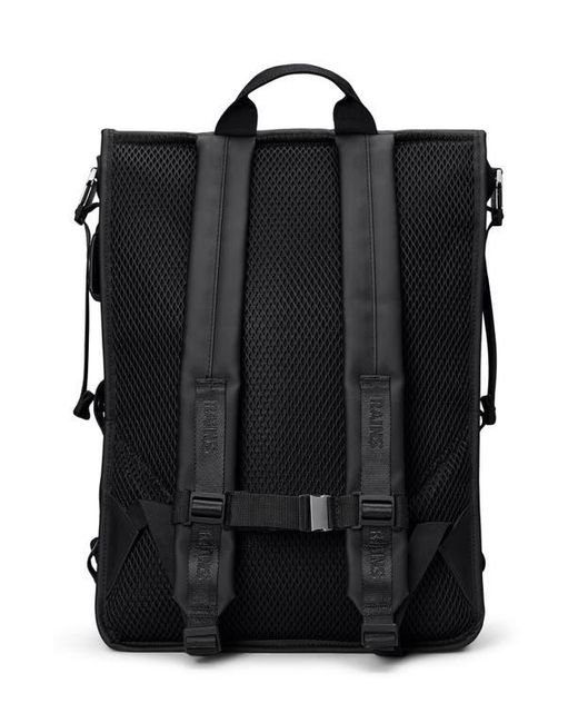 Rains Black Trail Cord Rolltop Backpack