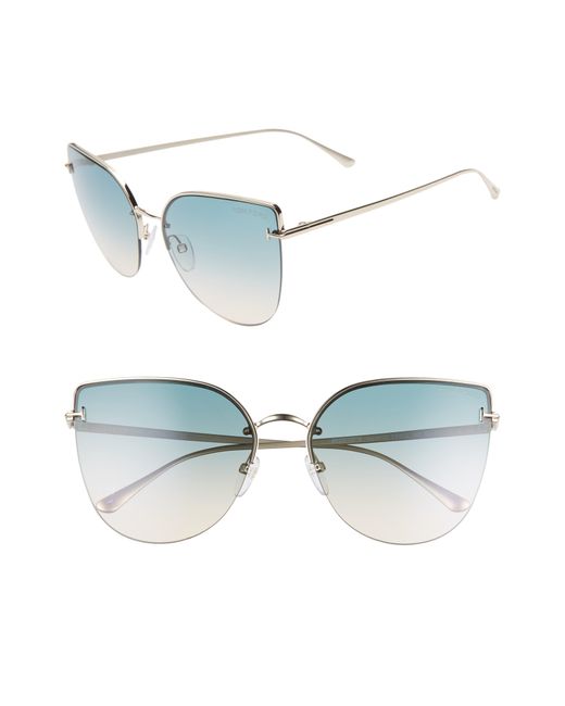 Tom Ford White Ingrid 60mm Cat Eye Sunglasses