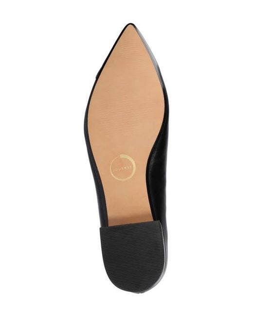 Journee Collection Black Carmin Pointed Toe Flat