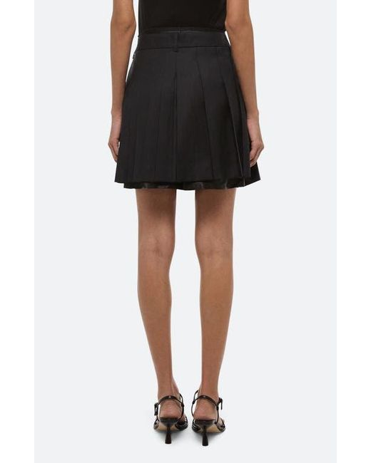 Helmut Lang Black Pleated Wool Skort