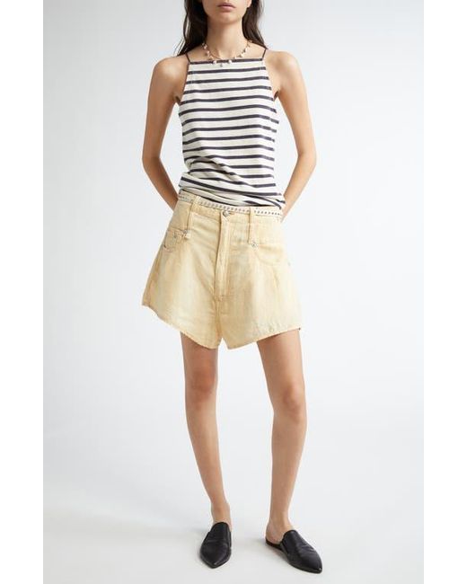 R13 Natural Double Loop Venti Linen Shorts