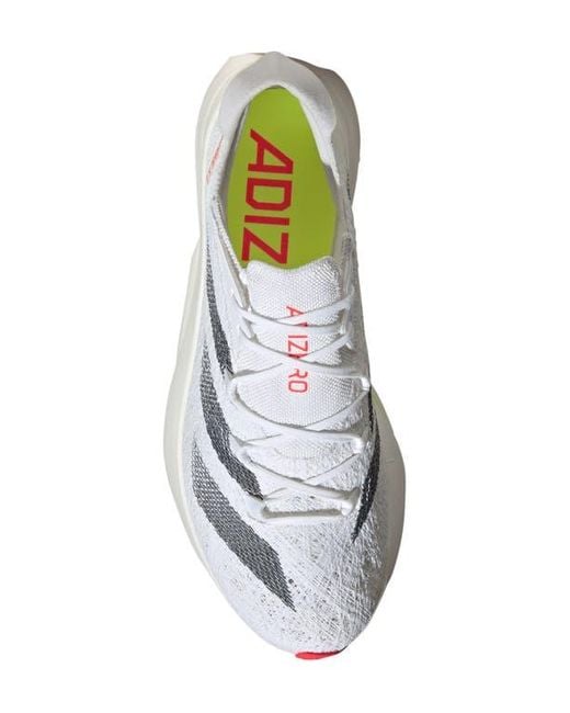 Adidas White Adizero Prime X Strung Running Shoe for men