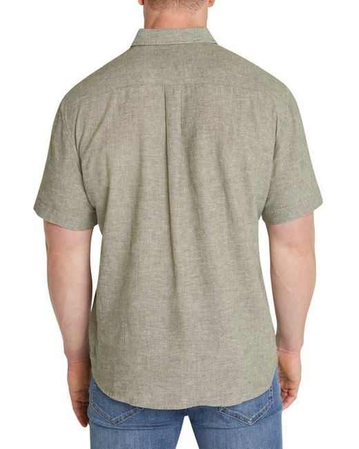Johnny Bigg Green Tahiti Short Sleeve Linen Blend Button-Down Shirt for men