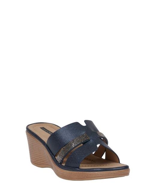 Gc Shoes Blue Francis Wedge Sandal