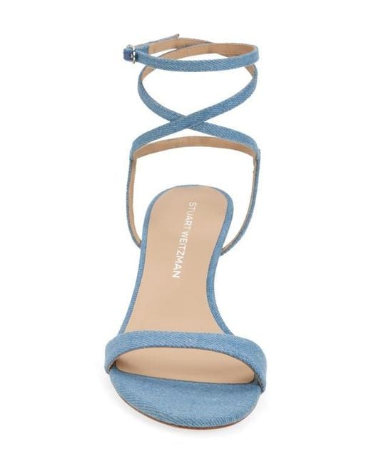 Stuart Weitzman White Nudist Wrap Sandal