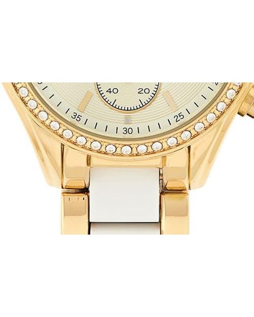 Timex Metallic Chronograph Stainless Steel Two-Tone Bracelet Watch, 38Mm