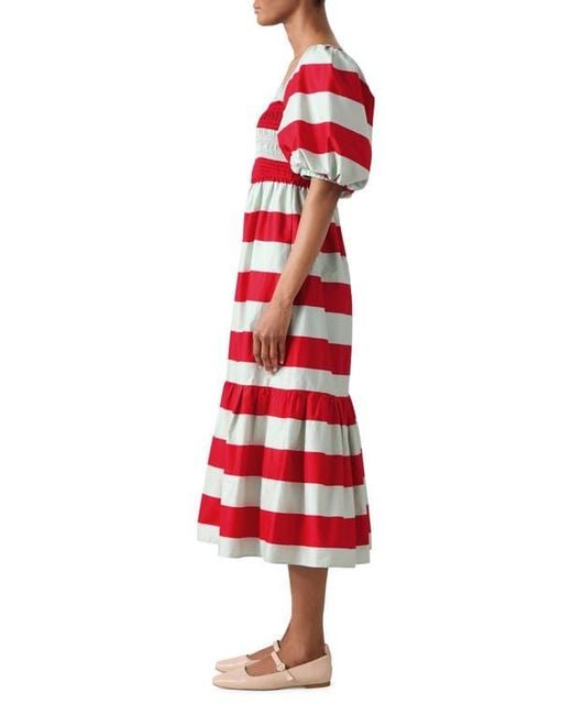 L.K.Bennett Red Ruby Bold Stripe Maxi Dress