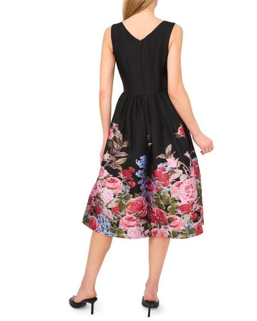 Ted Baker Red Floral Sleeveless Brocade Fit & Flare Midi Dress