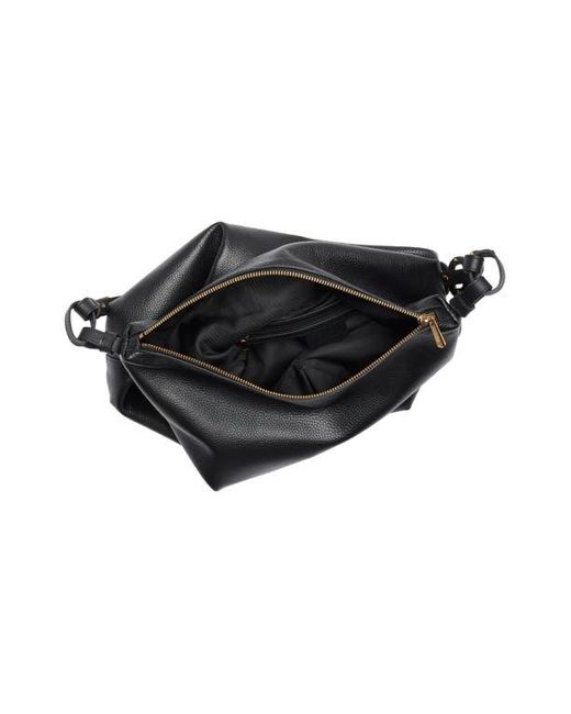 Sam Edelman Black Bay Chain Link Pebbled Leather Hobo Bag