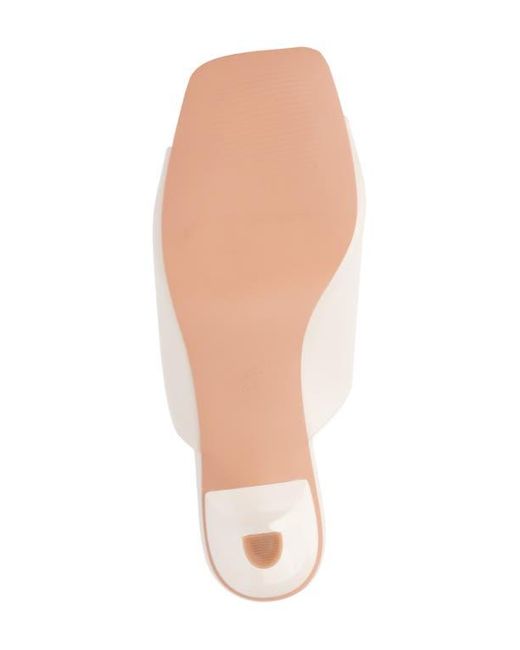 TORGEIS White Idina Square Toe Mule