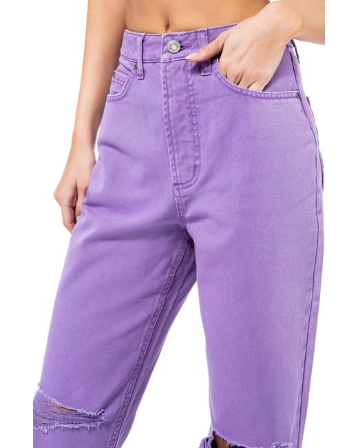AFRM Purple Oden Ripped High Waist Wide Leg Jeans
