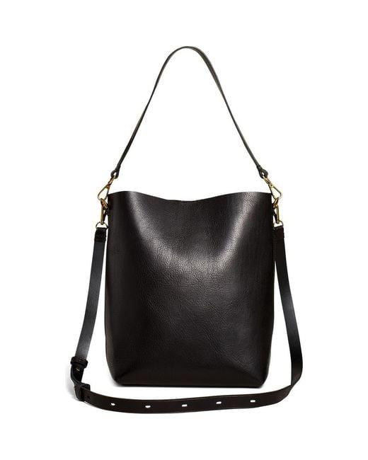 Madewell Black The Transport Leather Bucket Bag