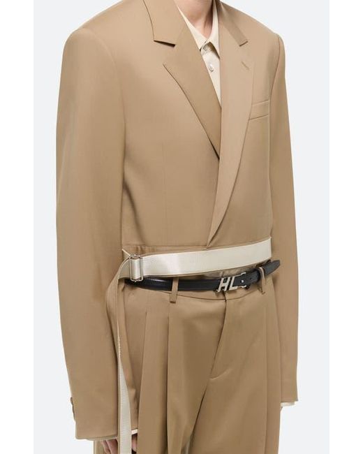 Helmut Lang Natural Wool Wrap Crop Blazer