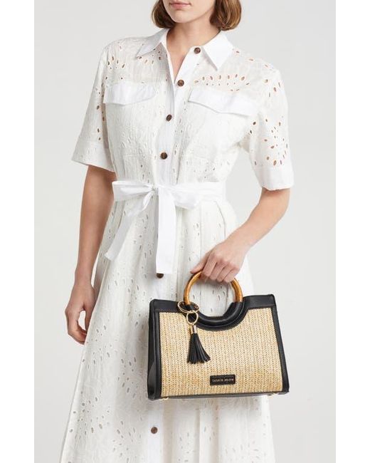 Nanette Lepore Metallic Sanela Bamboo Handle Satchel