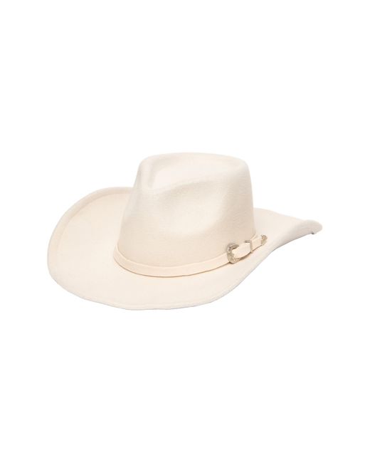Frye White Faux Felt Cowboy Hat