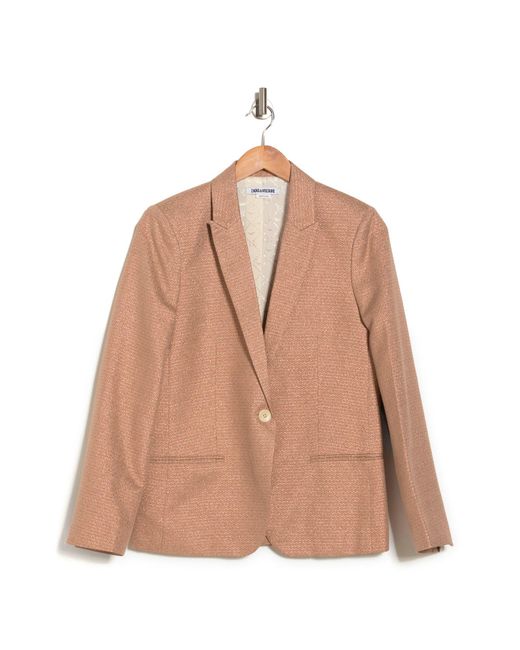 Zadig & Voltaire Vedy Jacquard Lurex Blazer In Rose At Nordstrom Rack