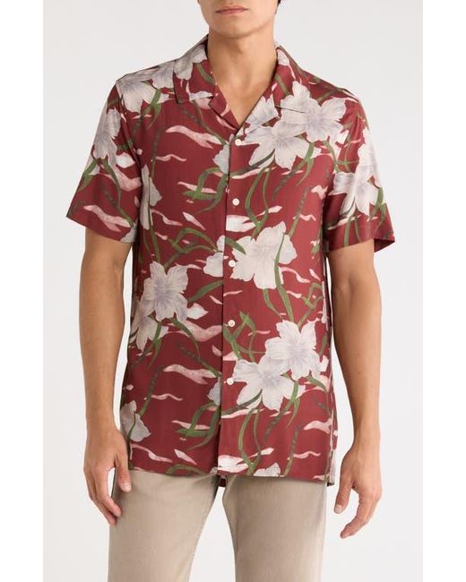 INDUSTRY REPUBLIC CLOTHING Red Floral Camp Shirt for men