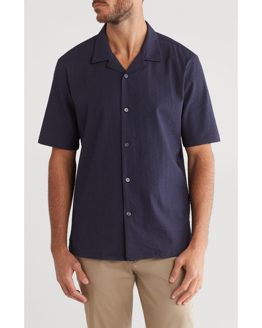 Theory Blue Dazy Short Sleeve Button-up Camp Shirt for men