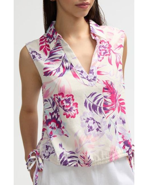 NVLT White Sleeveless Drawstring Hem Top