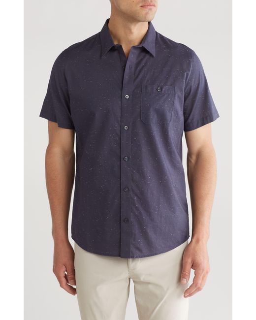 Travis Mathew Blue Studebaker Regular Fit Short Sleeve Shirt for men