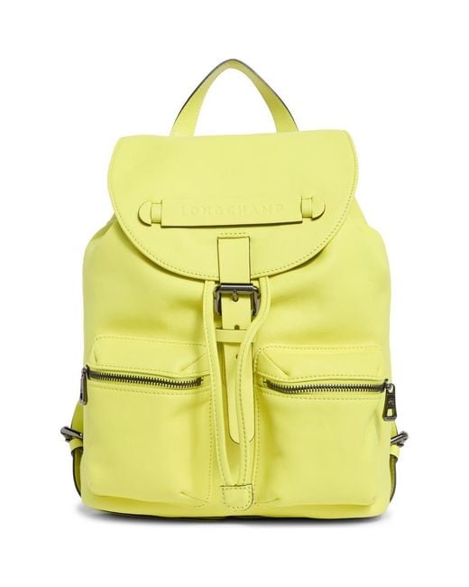Longchamp Yellow Lc3D Small Leather Backpack