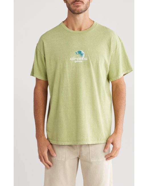 BDG Green Expanding Galaxy Cotton Graphic T-shirt for men