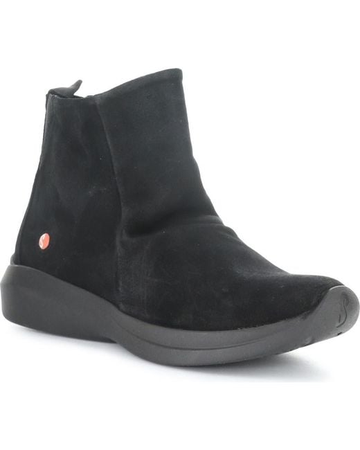 Softinos Black Gujy Platform Wedge Bootie