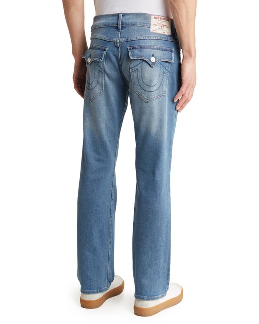 True Religion Blue Ricky Flap Pocket Relaxed Straight Jeans for men