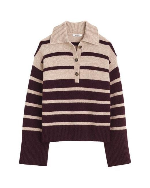 Madewell Multicolor Cloudsoft Polo Sweater