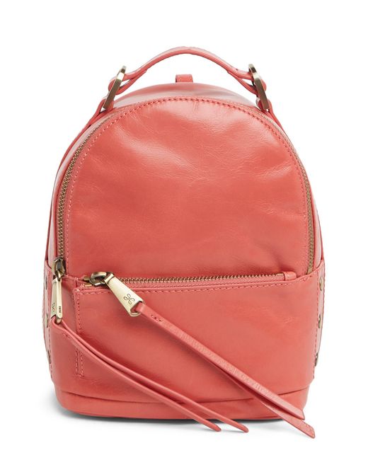Hobo International Red Revel Leather Mini Backpack