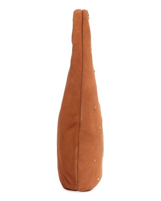 Sam Edelman Brown Bernie Studded Suede Hobo Bag