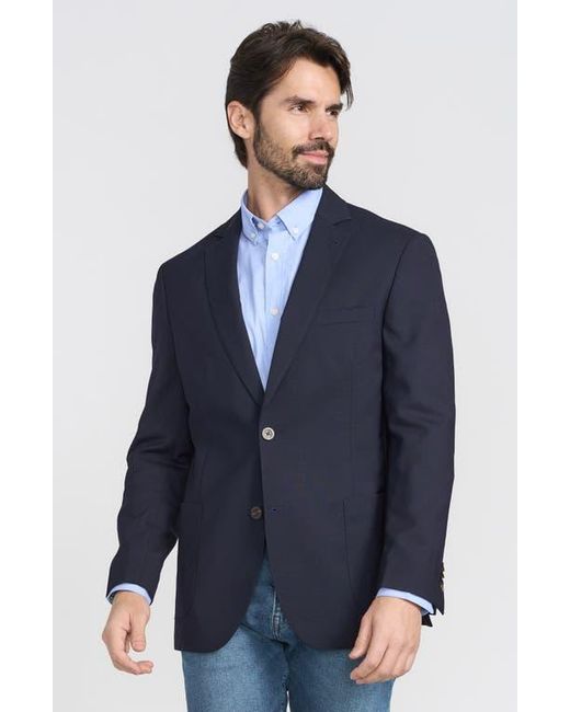 Flynt Blue Journey Solid Wool Sport Coat for men