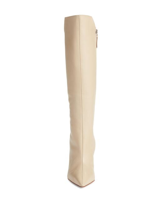 SCHUTZ SHOES White Asya Up Cut Wedge Pointed Toe Knee High Boot