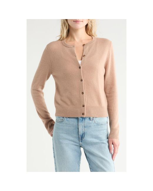 Nordstrom Blue Crewneck Cashmere Cardigan