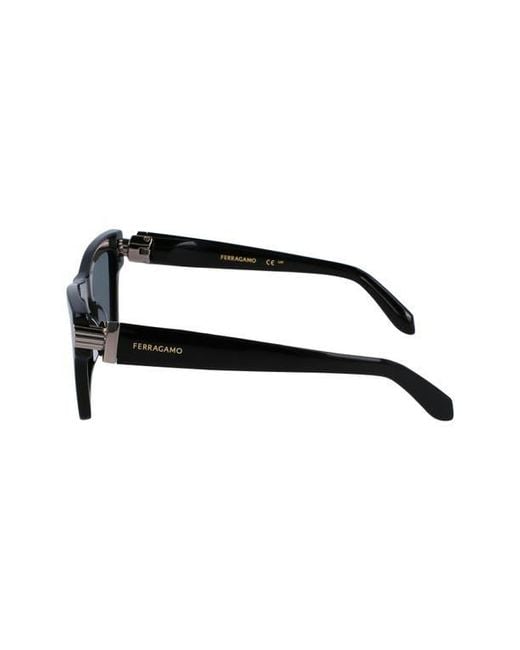 Ferragamo Blue Prisma 52Mm Rectangular Sunglasses