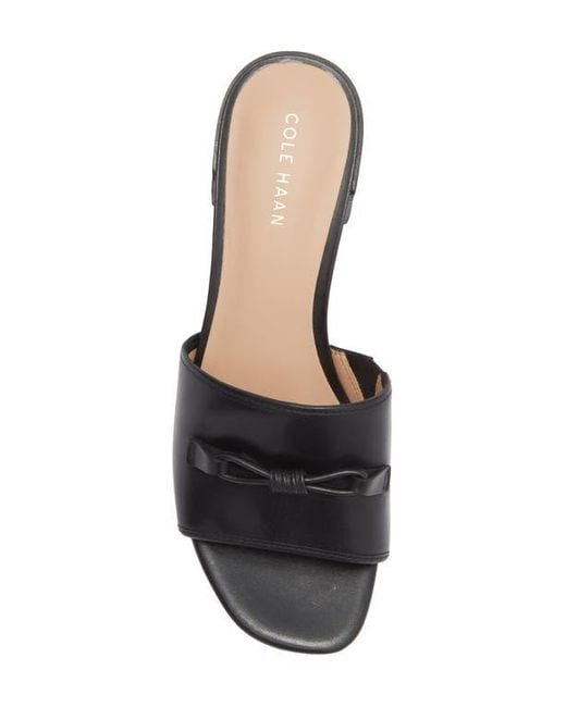 Cole Haan Black Cailyn Bow Slide Sandal