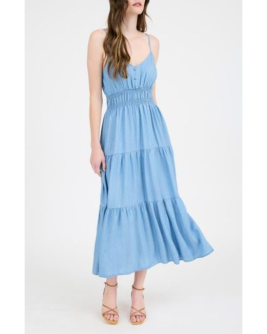 Blu Pepper Blue Button Detail Midi Sundress
