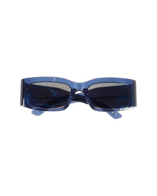 Balenciaga Blue 56Mm Rectangular Sunglasses