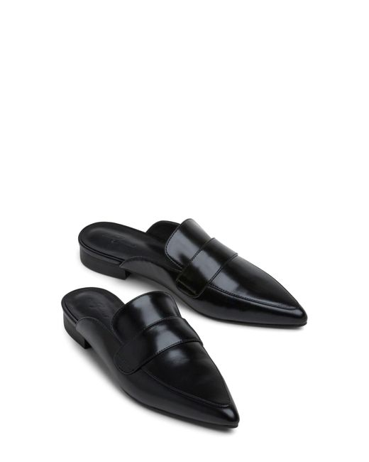 7 For All Mankind Black Leather Loafer Mule