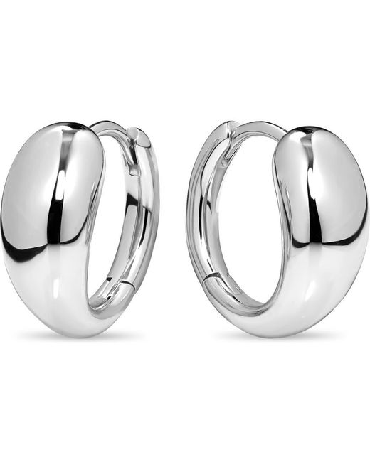 DEVATA Metallic Teardrop Hoop Earrings
