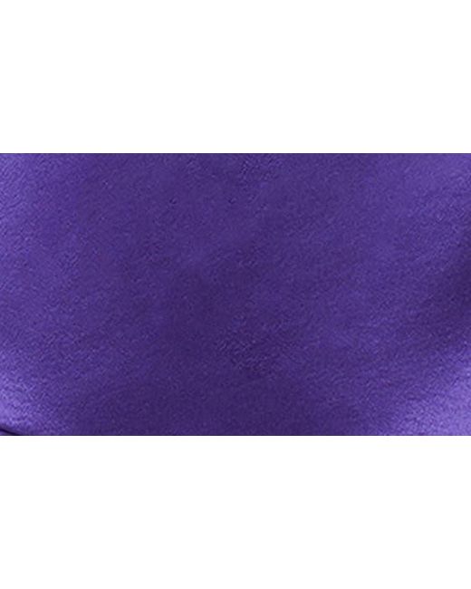 French Connection Purple Denney Long Sleeve Satin Cocktail Dress