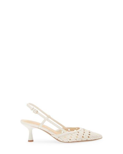 Nine West White Rowen Pointed Toe Slingback Pump