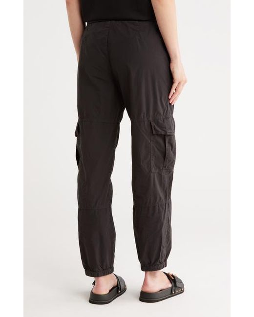 James Perse Black Stretch Poplin Cargo Pants