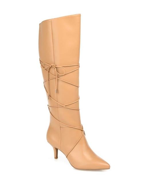 Journee Collection Brown Kaavia Wrapped Tie Tall Boot