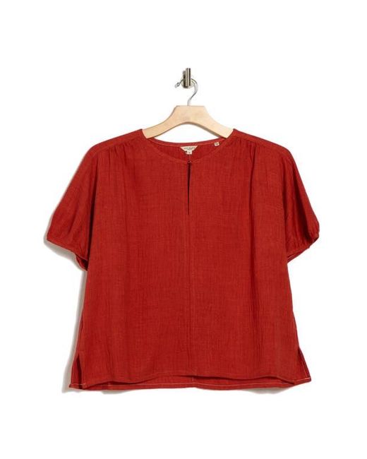 Max Studio Red Bubble Short Sleeve Top