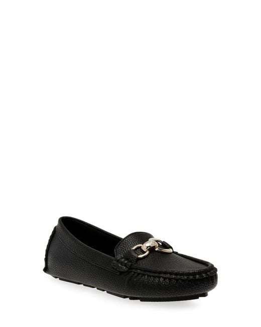 Anne Klein Black Snaffle Faux Leather Loafer