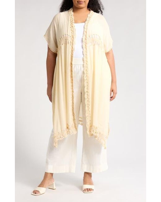 Forgotten Grace Natural Open Work Knit Duster