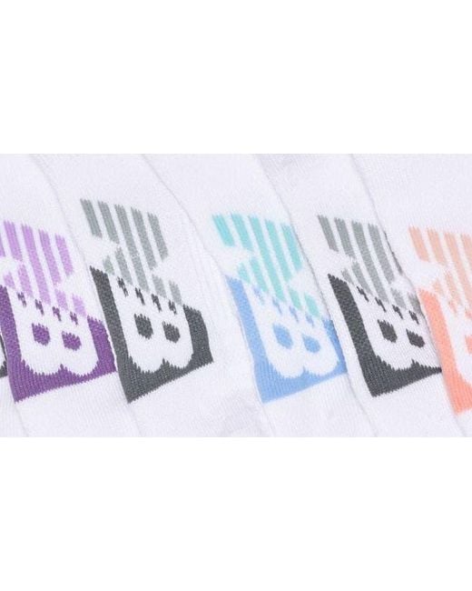New Balance 6pack Performance Quarter Socks in White Lyst